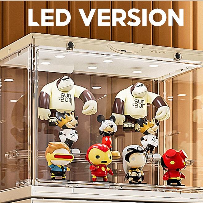 LED Light Fully Transparent 3 Layers Acrylic Display Case Blind Box ...