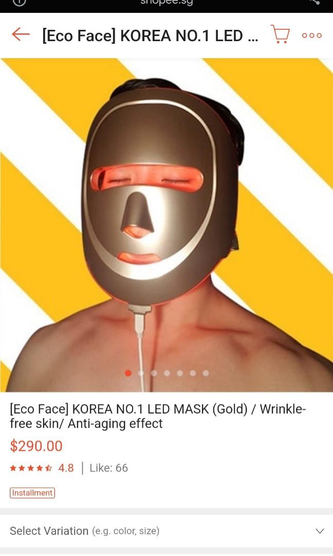 LED MASK (ECO FACE), Beauty & Personal Care, Face, Face Care on Carousell