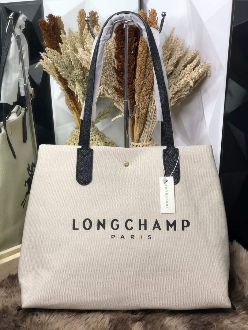 Roseau L Tote bag Ecru - Canvas (10090HSG037) | Longchamp SG