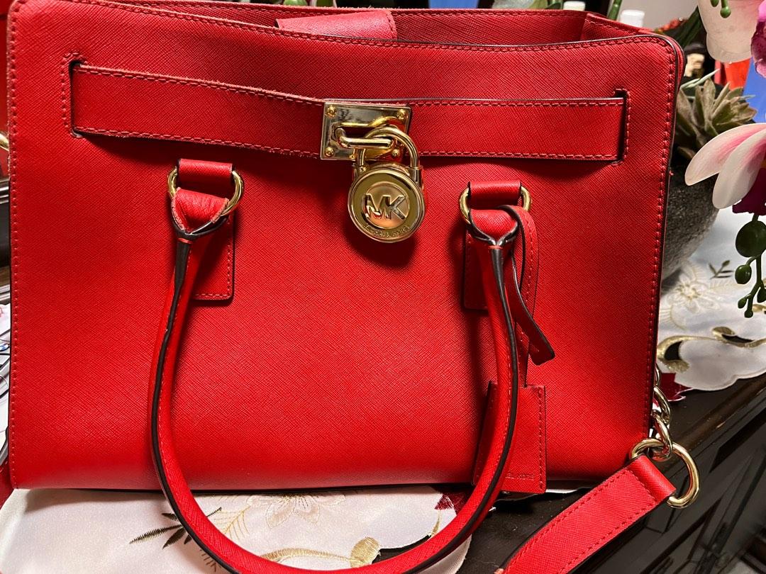 Michael kors on sale red hamilton bag
