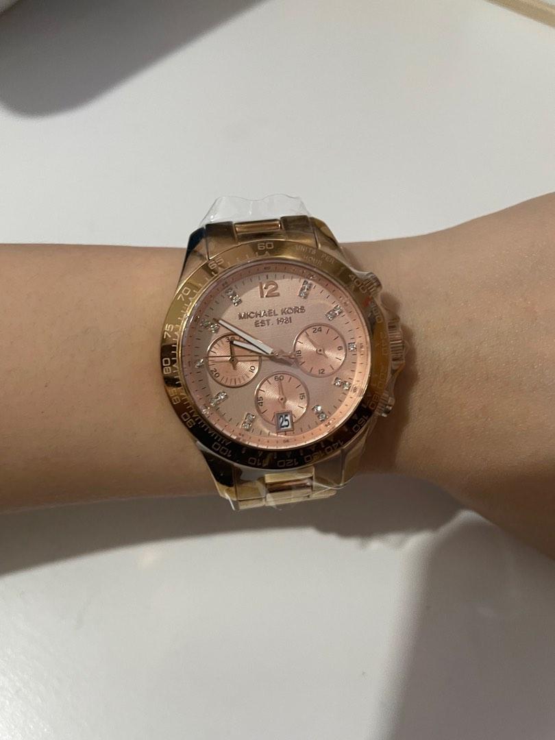 Michael Kors Rose Gold Crystal Chrono Watch