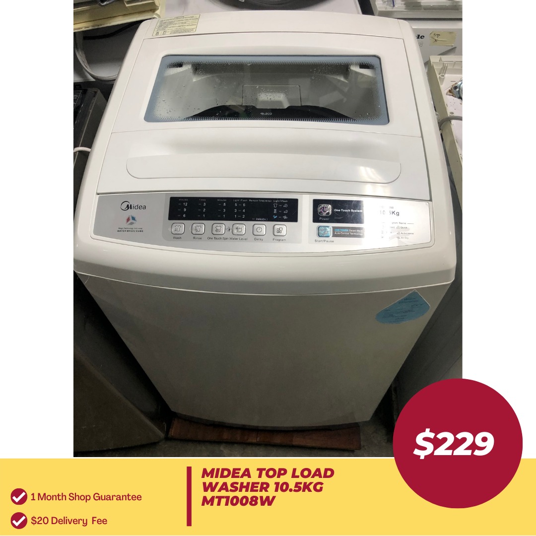 MIDEA Top Load Washer 10.5kg MT1008W, TV & Home Appliances, Washing