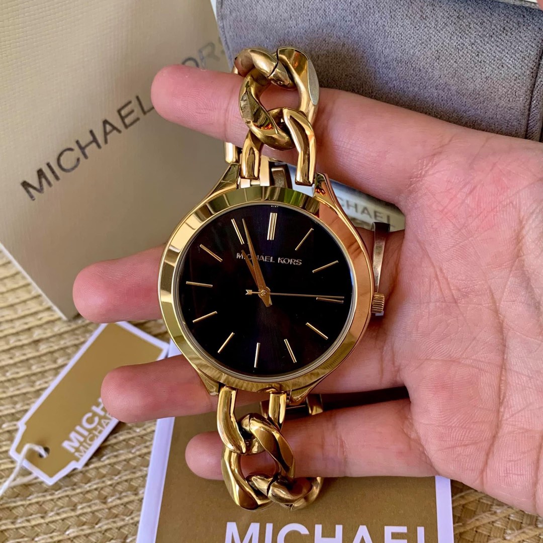 Michael kors gold hot sale watch black face