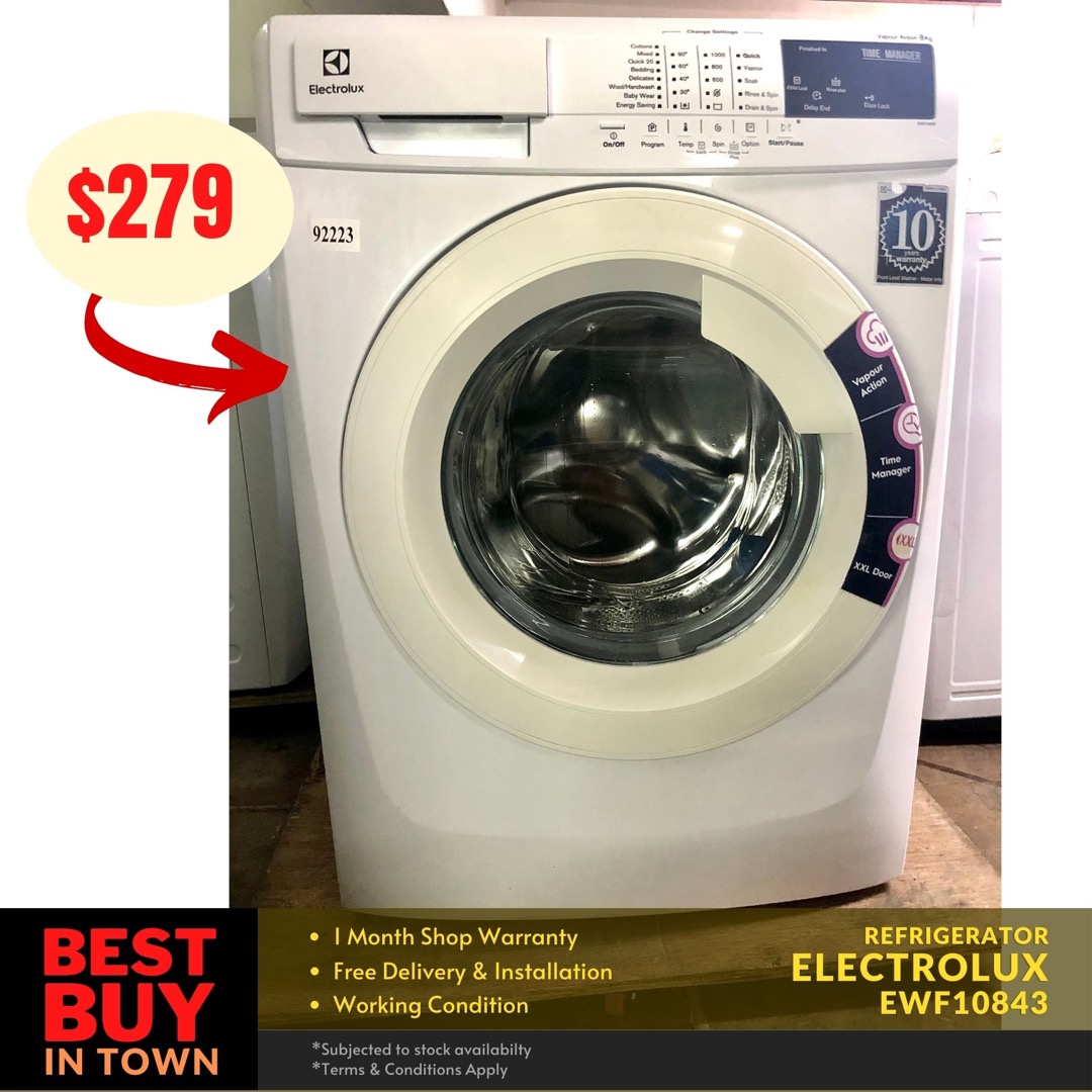 MUST BUY! ELECTROLUX 8KG FrontLoad Washing Machine EWF10843 (92223