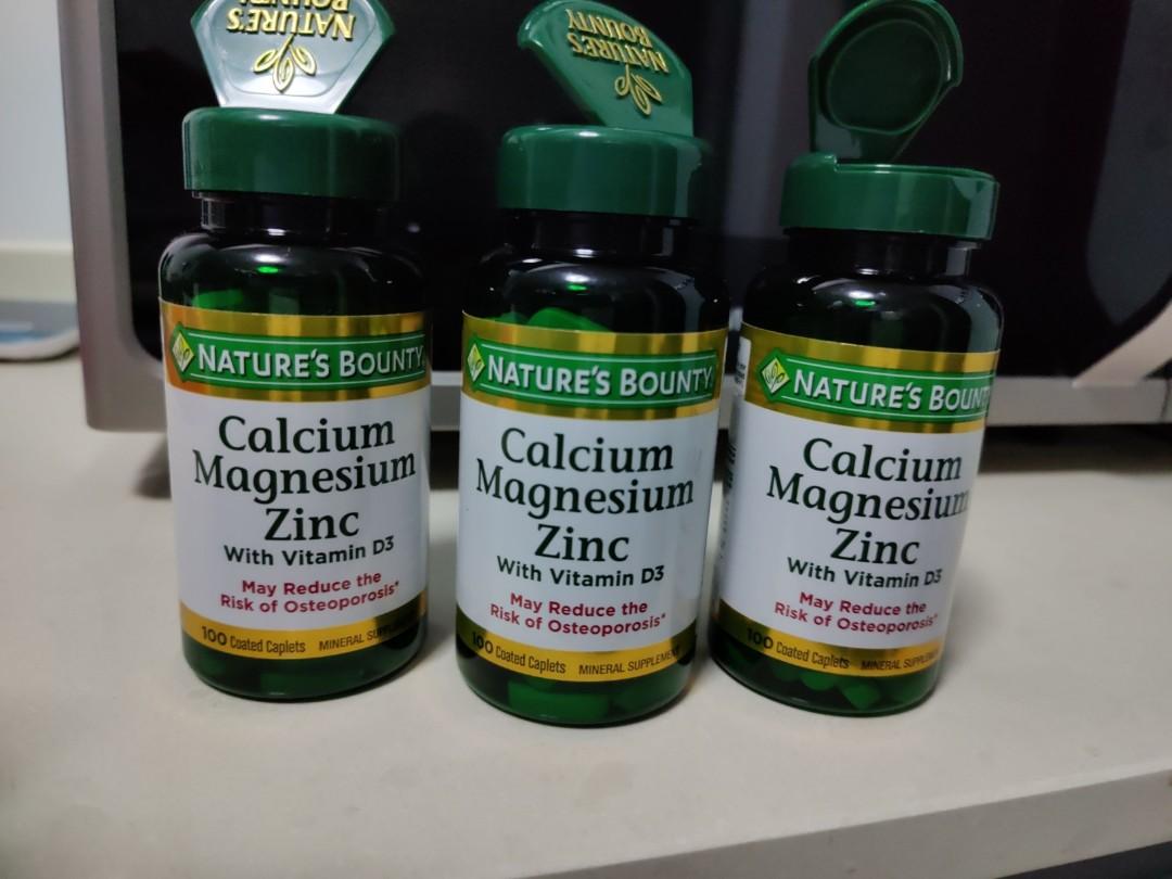 Nature's Bounty Calcium Magnesium Zinc with Vitamin D3, 100 Coated