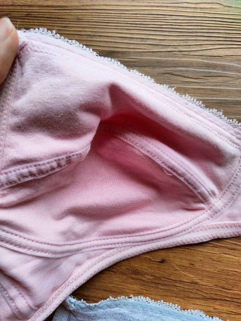 New 2 Max 100% cotton bra pink gray lingerie bra size 34B double twin bra  in one package, Women's Fashion, New Undergarments & Loungewear on Carousell