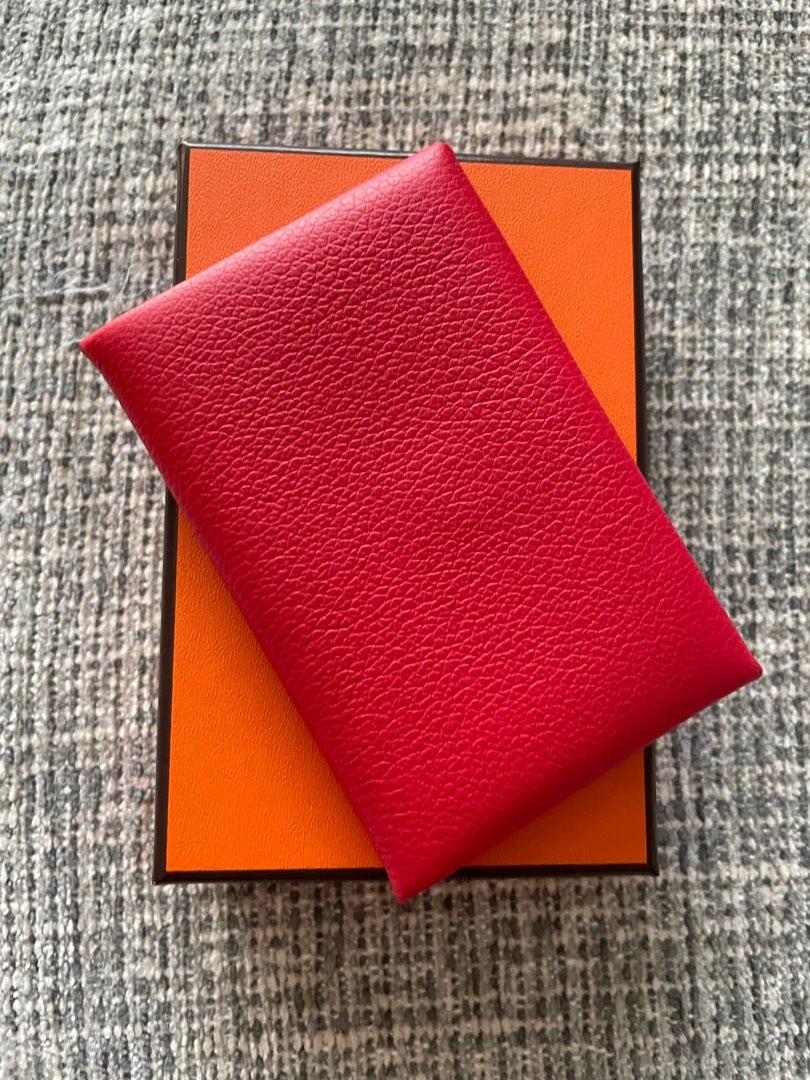 BNIB Hermes Calvi Duo Rose Azalee pink card Holder & Coin Case