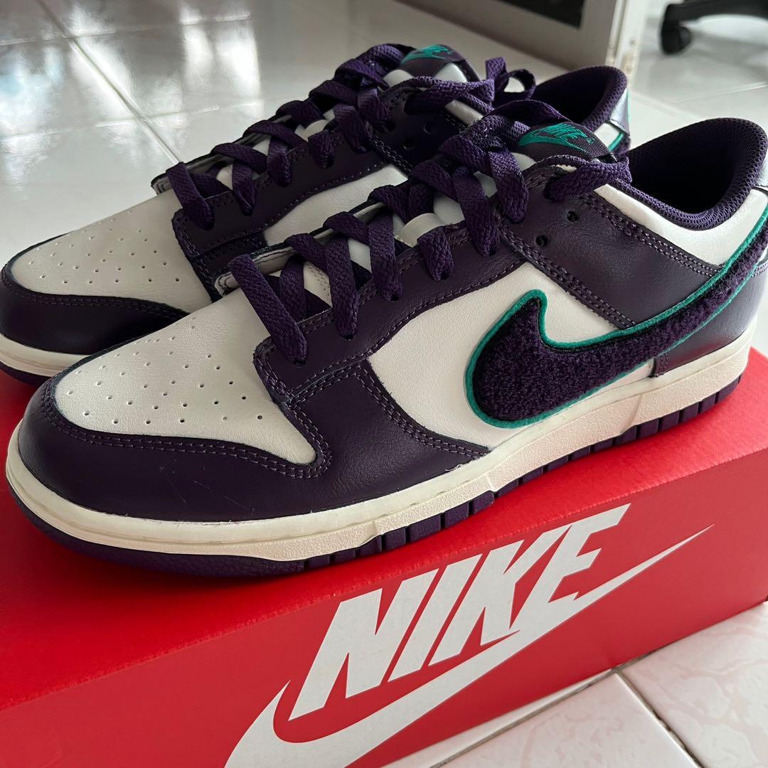 nike dunk chenille swoosh purple