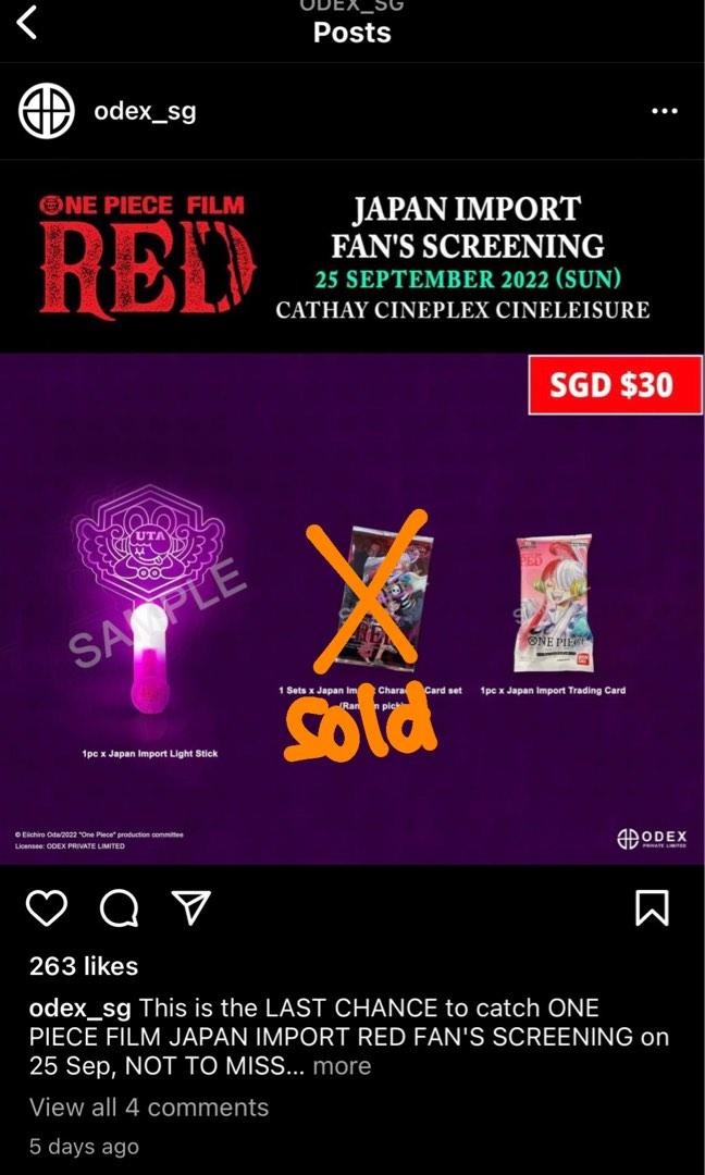 One Piece Red Trading Deck / Uta Lightstick, Hobbies & Toys