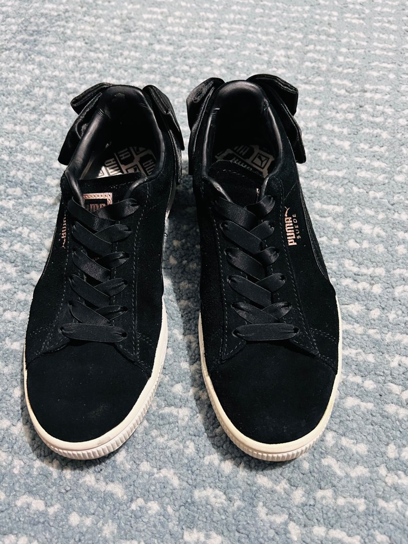 Puma Suede Bow Women s Black Women s Fashion Footwear Sneakers