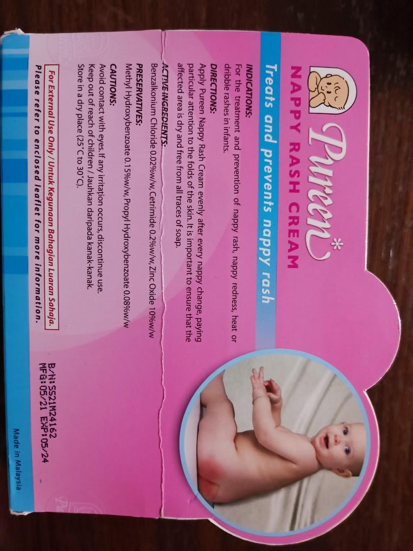 Pureen Nappy Rash Cream expiry date May 2024, Babies & Kids, Bathing