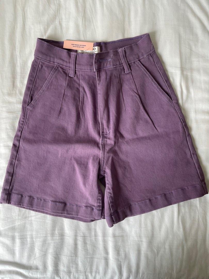 Purple high waisted shorts sale