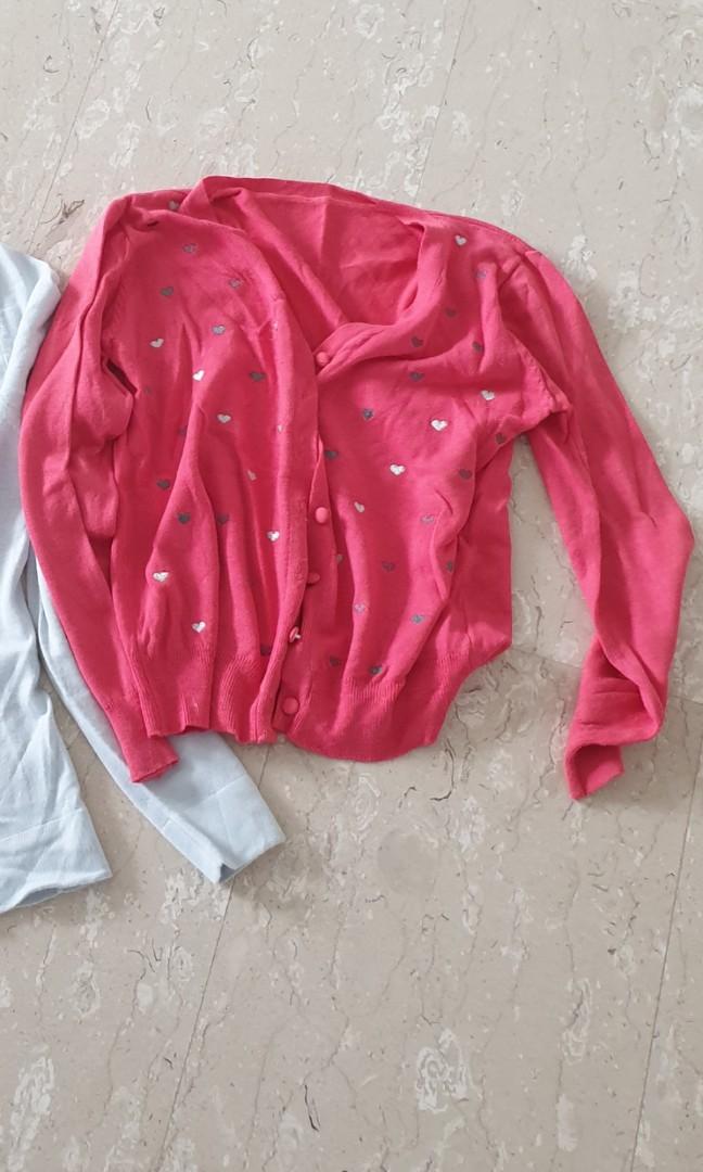 Red hearts printed sweater Women s Fashion Coats Jackets and
