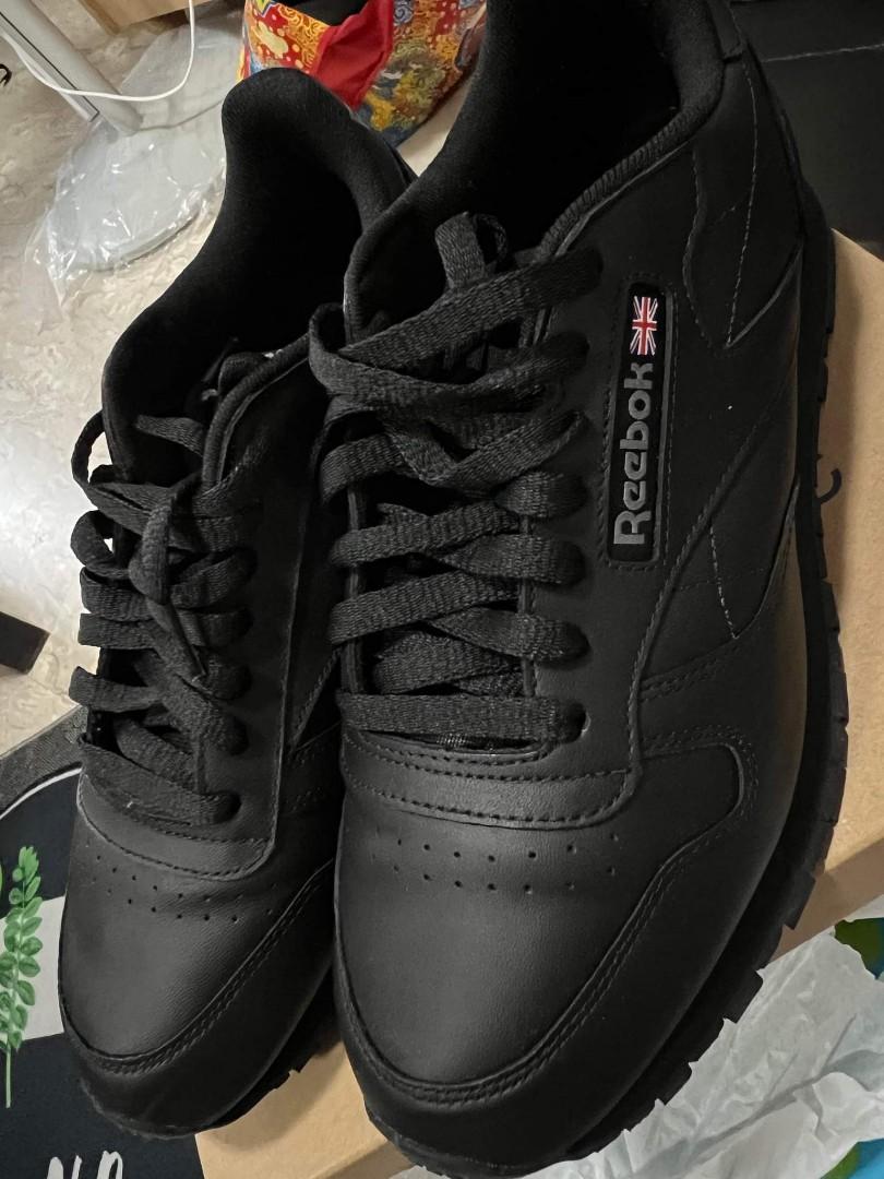 Reebok classic leather junior on sale black