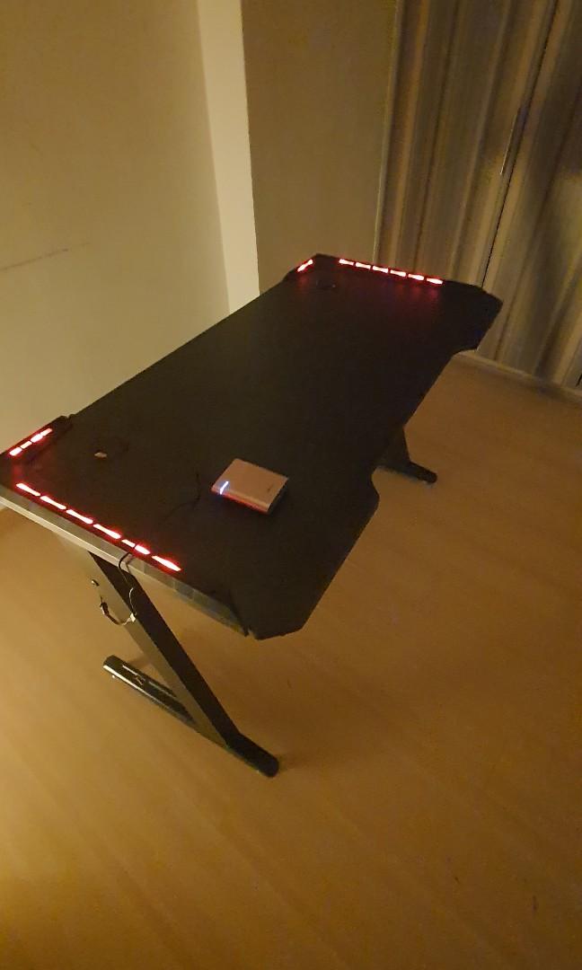RGB LED Computer table, Furniture & Home Living, Furniture, Tables ...