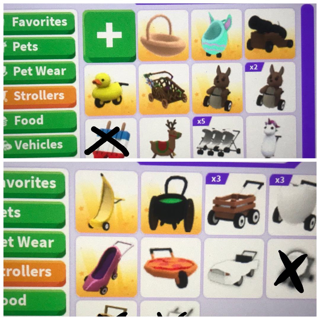 Roblox adopt me old strollers, Video Gaming, Gaming Accessories, In