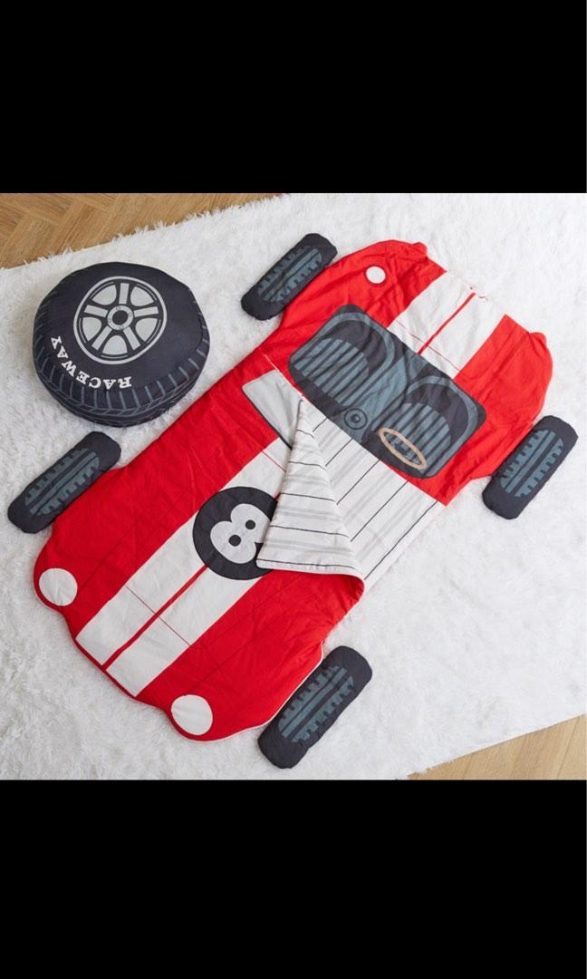 Race Car with Tire Pillow Kids' Sleeping Bag Red - Wonder & Wise