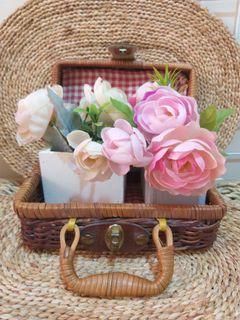 Rustic Shabby chic Flower in a suitcase decor