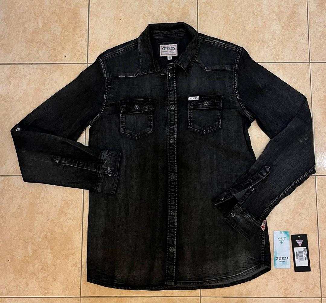 S Authentic Guess Denim Jeans Shirt Men s Fashion Tops Sets