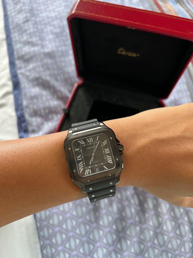 Santos de Cartier ADLC Black XL, Luxury, Watches on Carousell