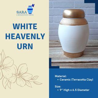 [saraurnsph] Affordable Ceramic Urn White Heavenly Urn Terracotta Urn White Urns for Ashes