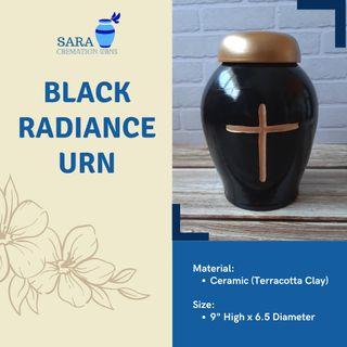[saraurnsph] Affordable Ceramic Urn Black Radiance Urn Terracotta Urn Black Urn Cross Urns for Ashes