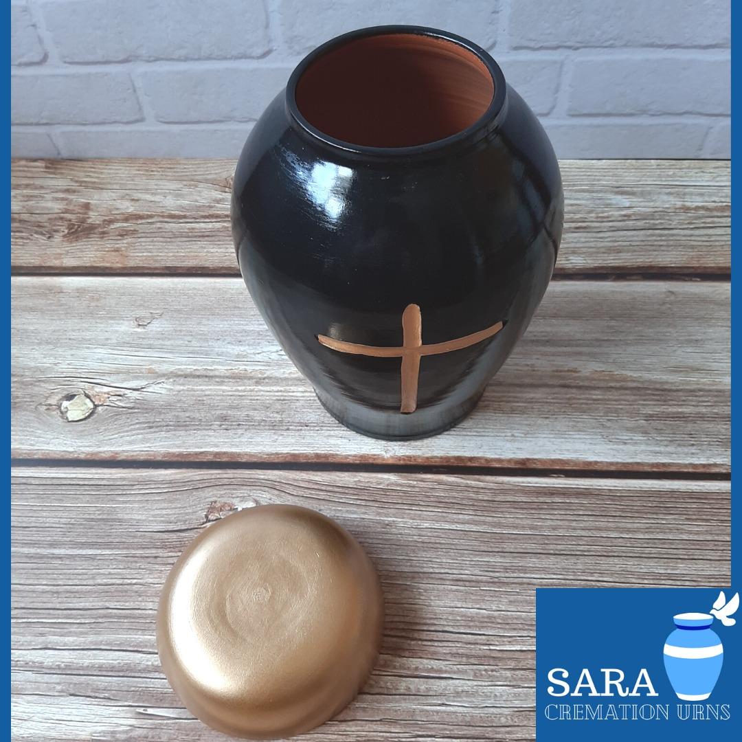 [saraurnsph] Affordable Ceramic Urn Black Radiance Urn Terracotta Urn