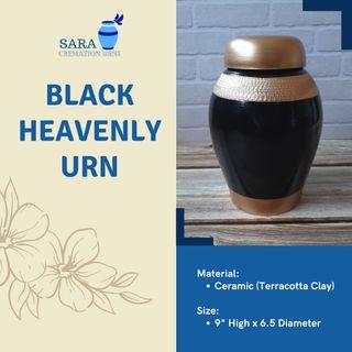 [saraurnsph] Affordable Ceramic Urn Black Heavenly Urn Terracotta Urn Black Urns for Ashes