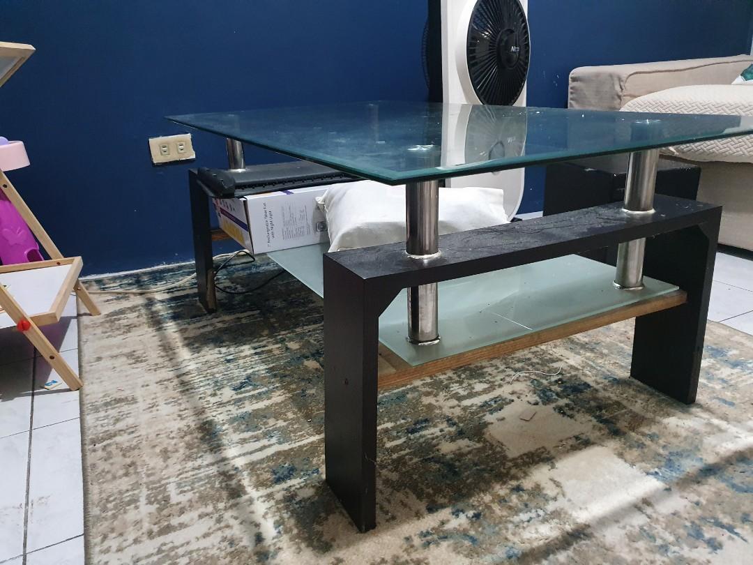 second hand glass center table, Furniture & Home Living, Furniture