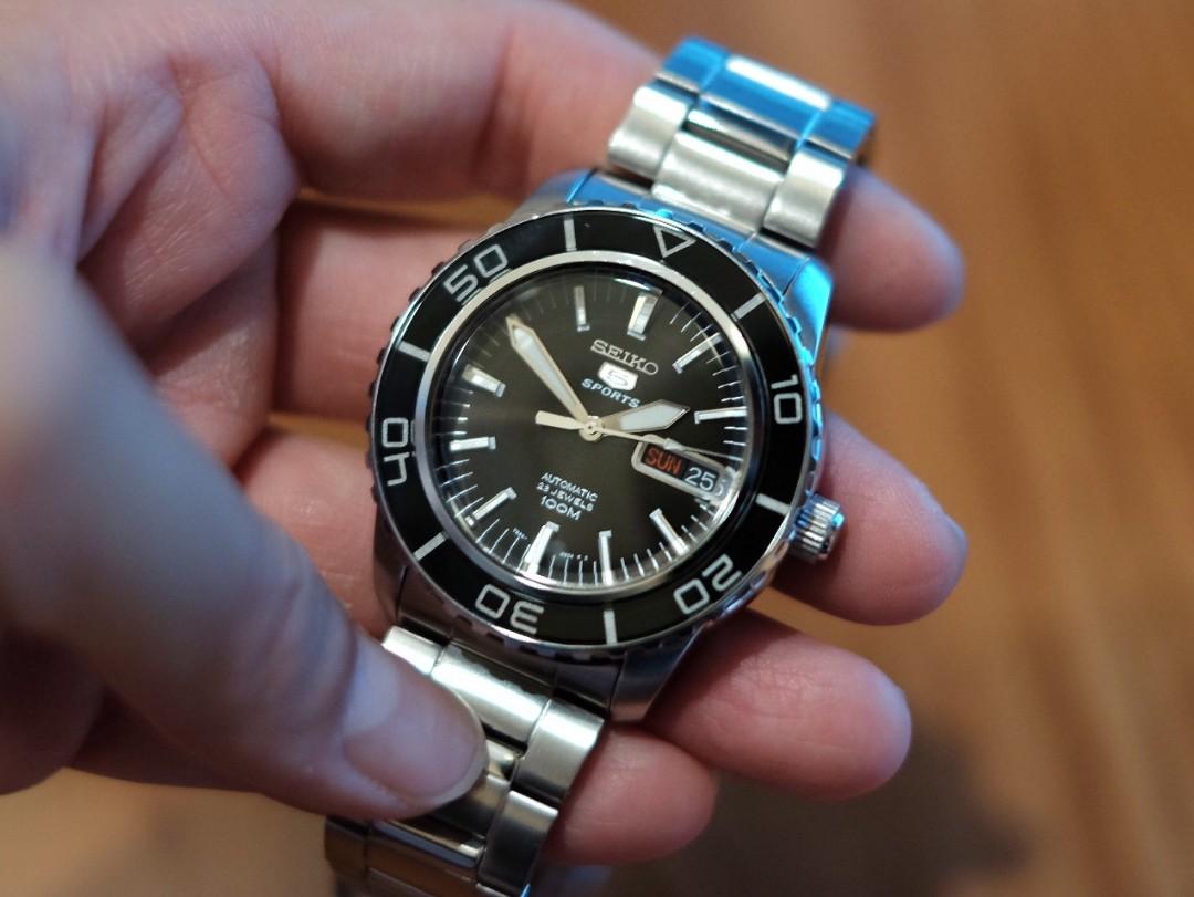 Seiko Automatic Sports SNZH55 Fifty Five Fathoms Watch, Luxury, Watches on  Carousell
