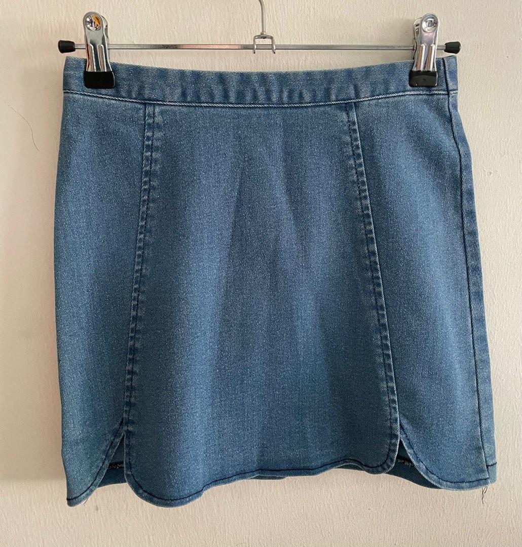 Seoul Haul Korean Petal Hem Denim Mini Skirt BNWOT Women s