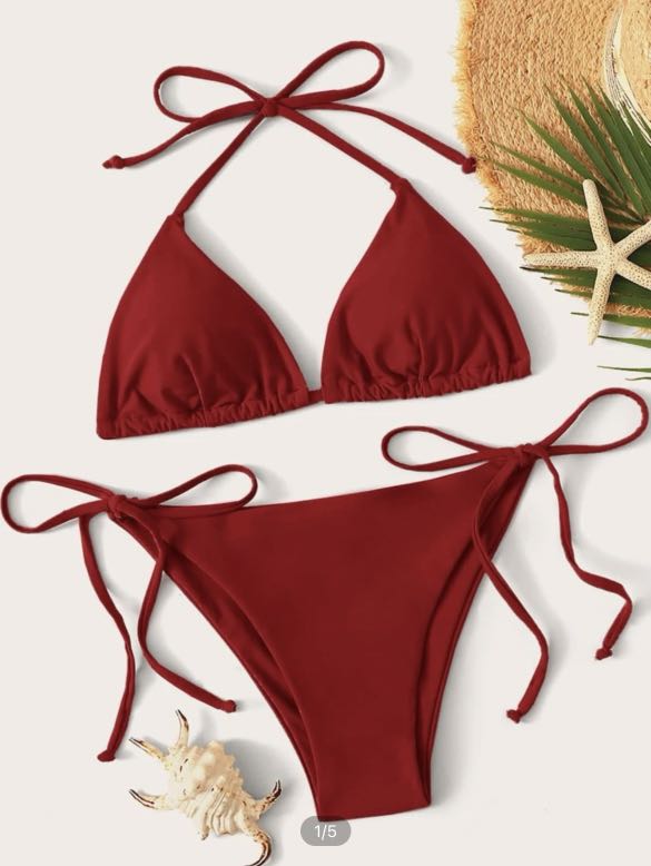 triangle tie side bikini swimsuit