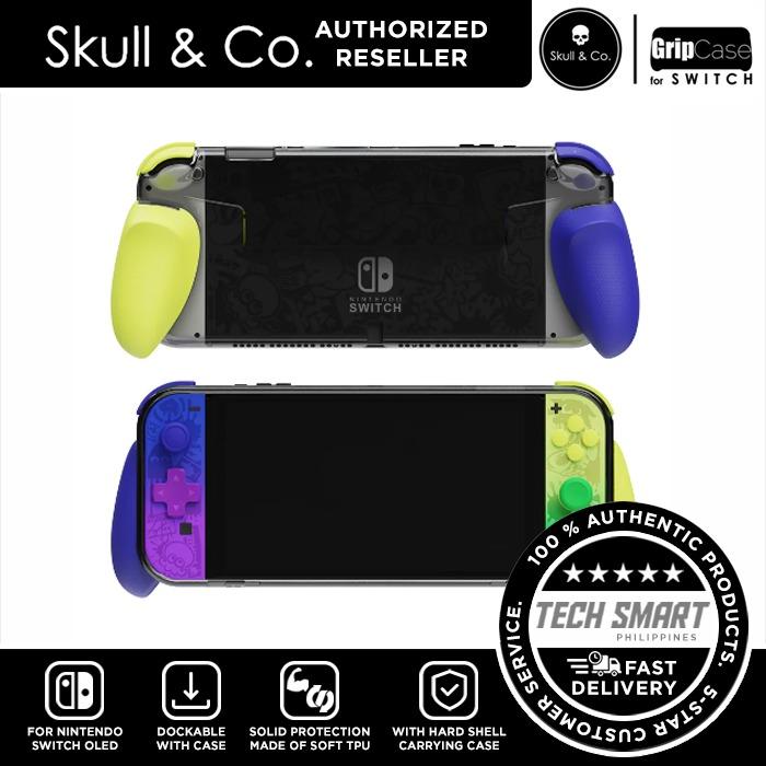 Skull & Co Limited Edition NeoGrip Splatoon for Nintendo Switch and Switch OLED (Category: Cases & Covers) located in Manila. Submitted by techsmartph (Listing ID 1186991853, Image 2). Description: NeoGrip (OLED and V1/V2) - PHP 1,095 GripCase Crystal (OLED Only) - PHP 1,595 NeoGrip: * One grip, two consoles - fits both Nintendo SWITCH OLED and OG SWITCH * Ergonomic design - allows hours of play without fatigue * Access the kickstand - never hold