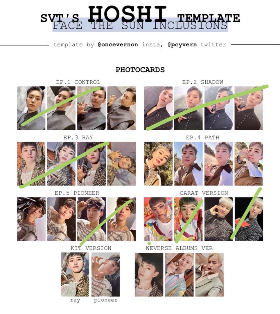 SLOW / WTB / LFS hoshi face the sun seventeen photocards, Toys