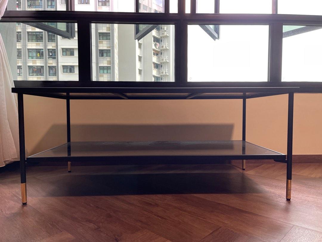 Solid Metal Glass Coffee Table, Furniture & Home Living, Furniture ...
