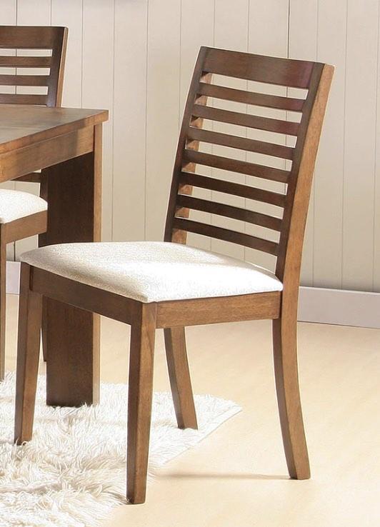 Solid Wood Dining Chair with Fabric Upholstered Padded Seat