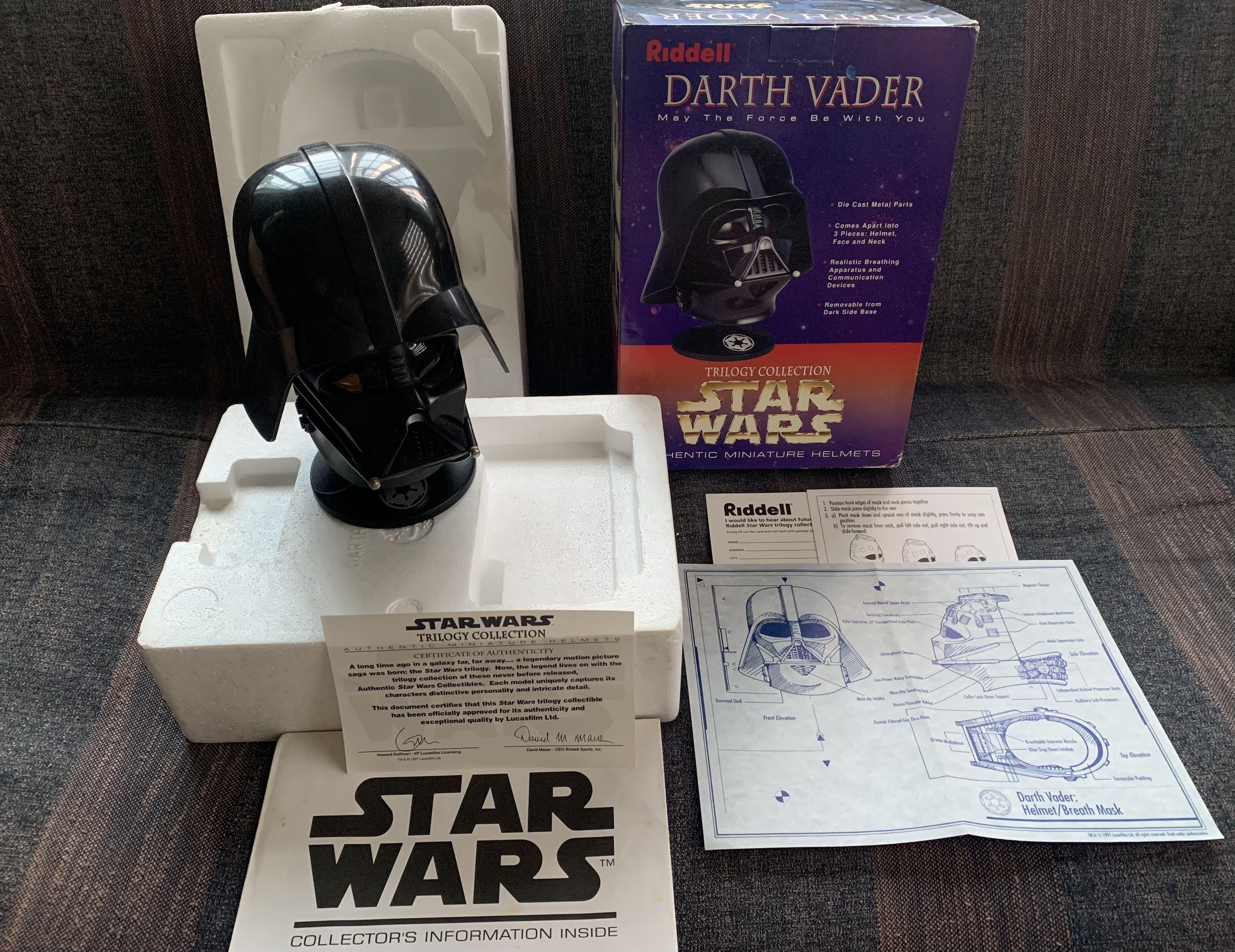 Star Wars Vintage Darth Vader detailed miniature helmet Riddell 1997