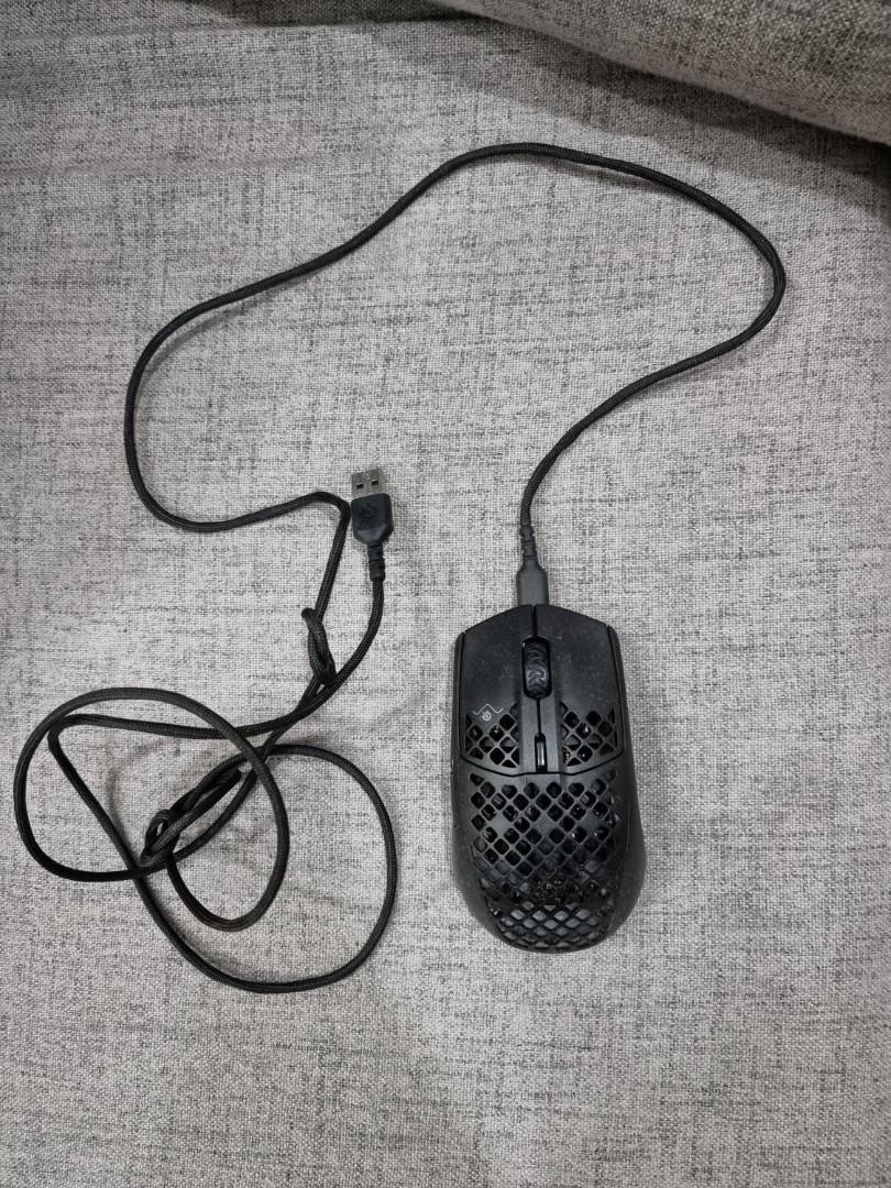 Steelseries Aerox 3 Wired Black (Category: Mouse & Mousepads) located in Taguig. Submitted by amazingjyc (Listing ID 1187017655, Image 3). Description: Steelseries Aerox 3 Wired Black Specs: *Ultra lightweight 59g design for effortlessly fast gameplay *Super mesh USB-C detachable cable for less drag *100% Virgin Grade PTFE glide skates for silky smooth mouse movements *Pixel-perfect TrueMove Core optical gaming sensor *AquaBarrier™ for water resi