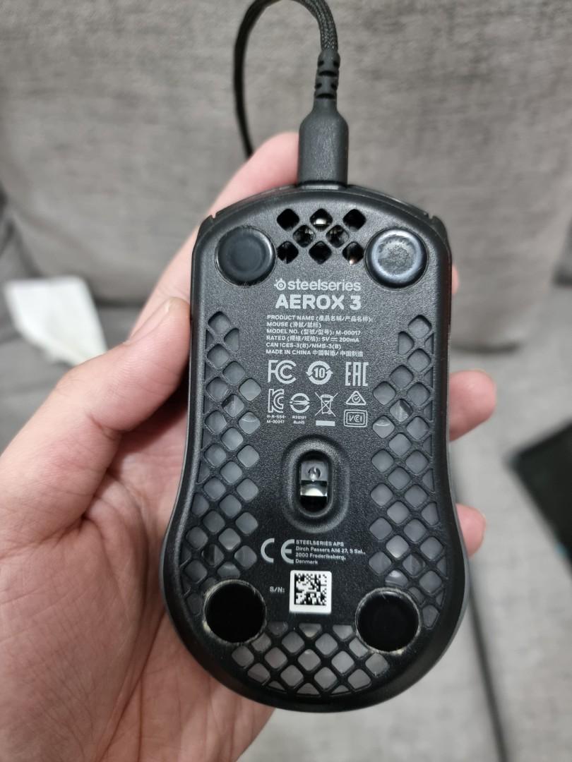 Steelseries Aerox 3 Wired Black (Category: Mouse & Mousepads) located in Taguig. Submitted by amazingjyc (Listing ID 1187017655, Image 2). Description: Steelseries Aerox 3 Wired Black Specs: *Ultra lightweight 59g design for effortlessly fast gameplay *Super mesh USB-C detachable cable for less drag *100% Virgin Grade PTFE glide skates for silky smooth mouse movements *Pixel-perfect TrueMove Core optical gaming sensor *AquaBarrier™ for water resi