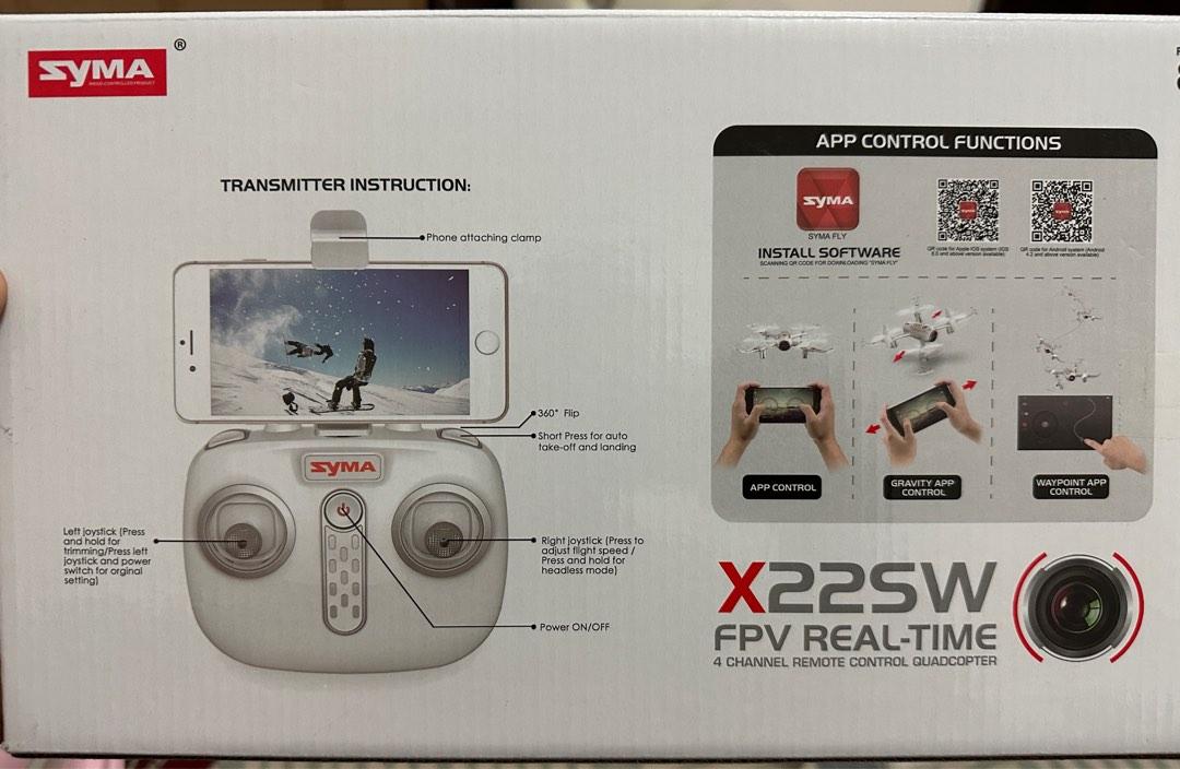 Syma X22SW FPV real-time Quadcopter, Photography, Drones on Carousell