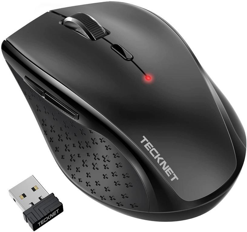 TECKNET Wireless Mouse for Laptop, 2.4G Ergonomic Computer Mouse, 6 Level  3200 DPI, 30 Months Battery, Ergo Grips, 6 Buttons Cordless Mouse, Portable