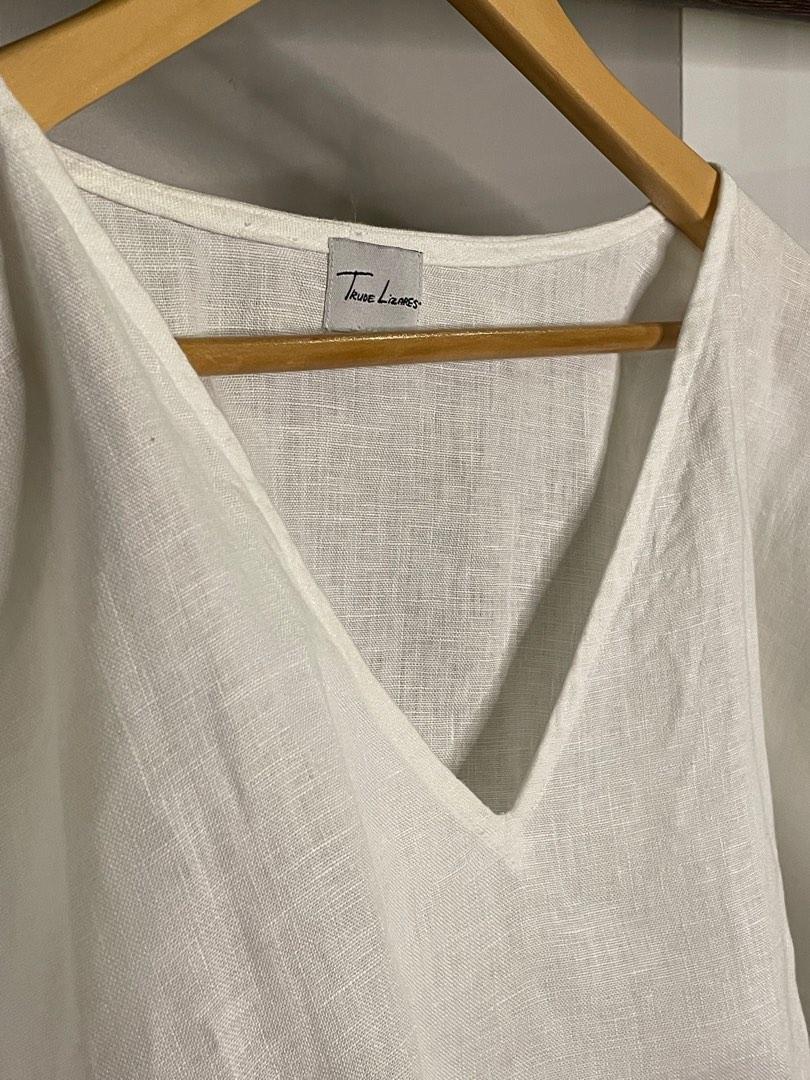 TRUDE LIZARES WHITE LINEN TOP (Category: Blouses) located in Quezon City. Submitted by wpitw (Listing ID 1186966493, Image 3). Description: Used only ONCE. Amazing quality linen, perfect for everyday. Dress it up or down! Fits US 4-6. Size Small to Medium..