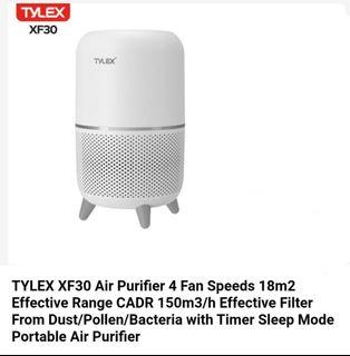 TYLEX XF30 Air Purifier 4 Fan Speeds 18m2 Effective Range CADR 150m3/h Effective Filter From Dust/Pollen/Bacteria with Timer Sleep Mode Portable Air Purifier