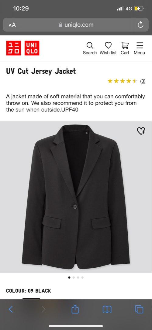 Uniqlo UV Cut Jersey Jacket Black Women s Fashion Tops Other