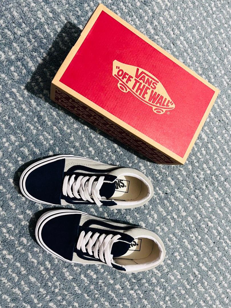 Vans Old Skool 2tone Suede Grey Blue Skate Shoes Women s Fashion