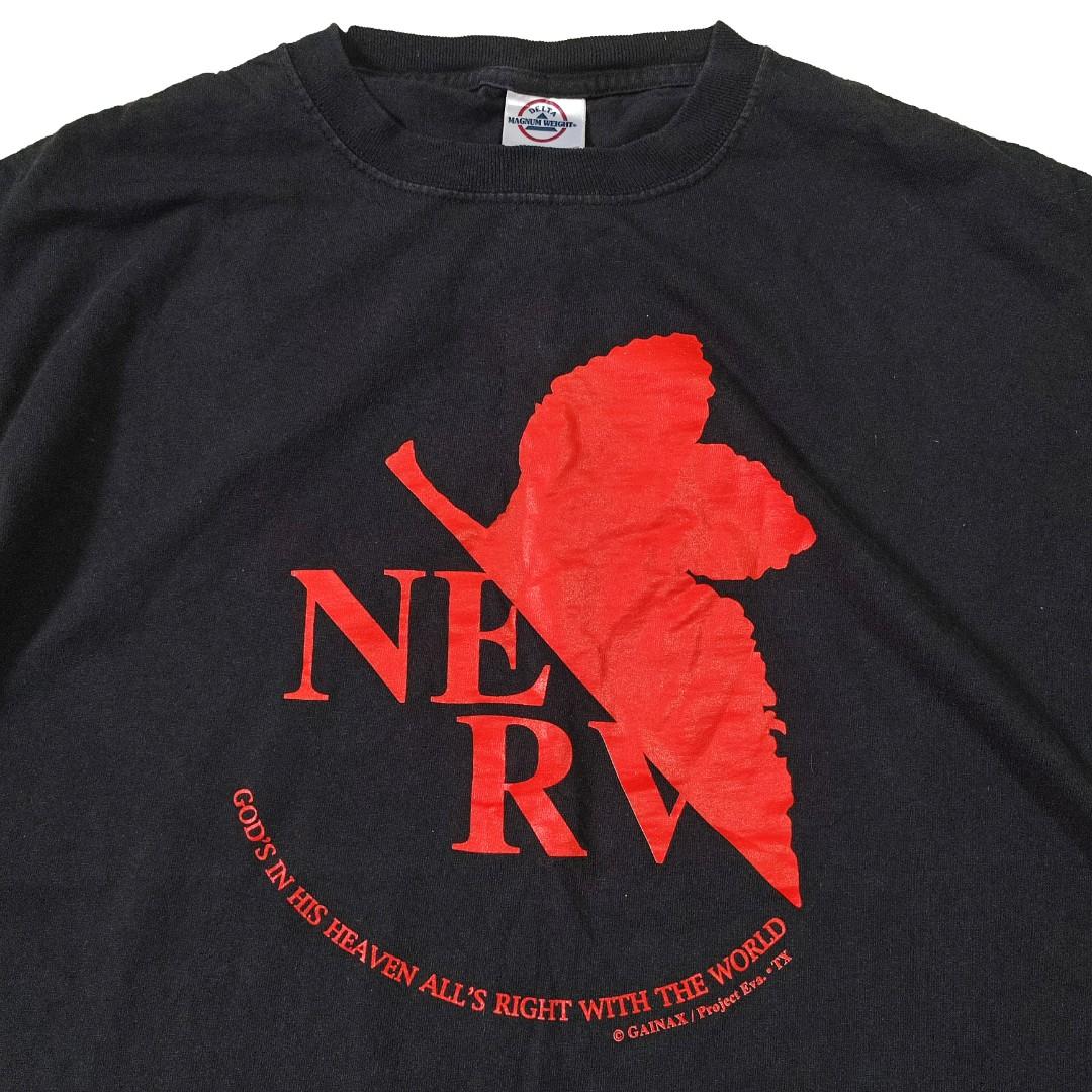 Vintage 90s Evangelion NERV Anime Tee Shirt, Men's Fashion, Tops & Sets ...