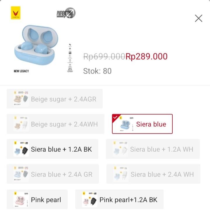 Vyatta Air Boom Pro 3 Siera Blue TWS Bluetooth Mic Elektronik