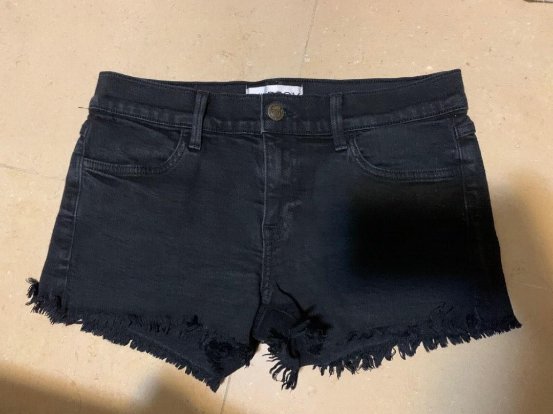 Wildfox frayed denim shorts size 25 Black Women s Fashion Bottoms Shorts on Carousell