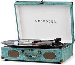 Wockoder Record Player with Speakers Turntable Wireless Portable LP ...