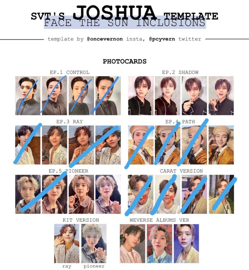 WTT joshua seventeen ray face the sun photocard jeonghan joshua